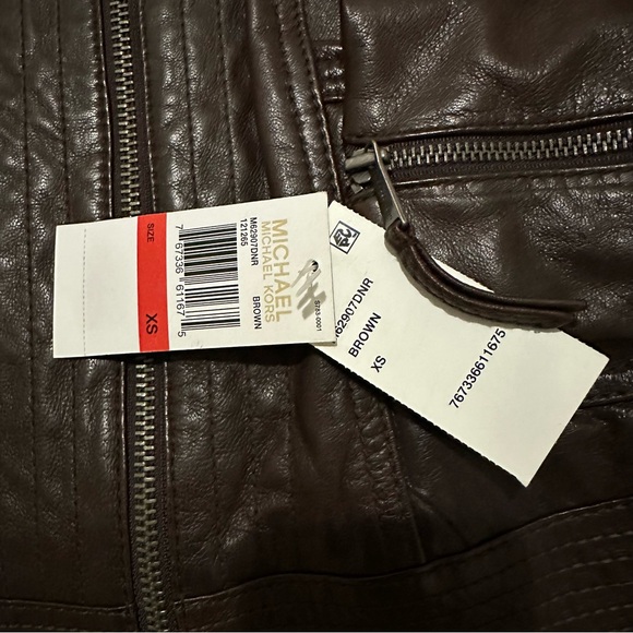 Michael Kors leather jacket zipper brown - Picture 5 of 5